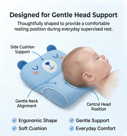 Trendova DreamNest Baby Head Shaping Pillow – Soft Infant Head Support Pillow for Flat Head Prevention