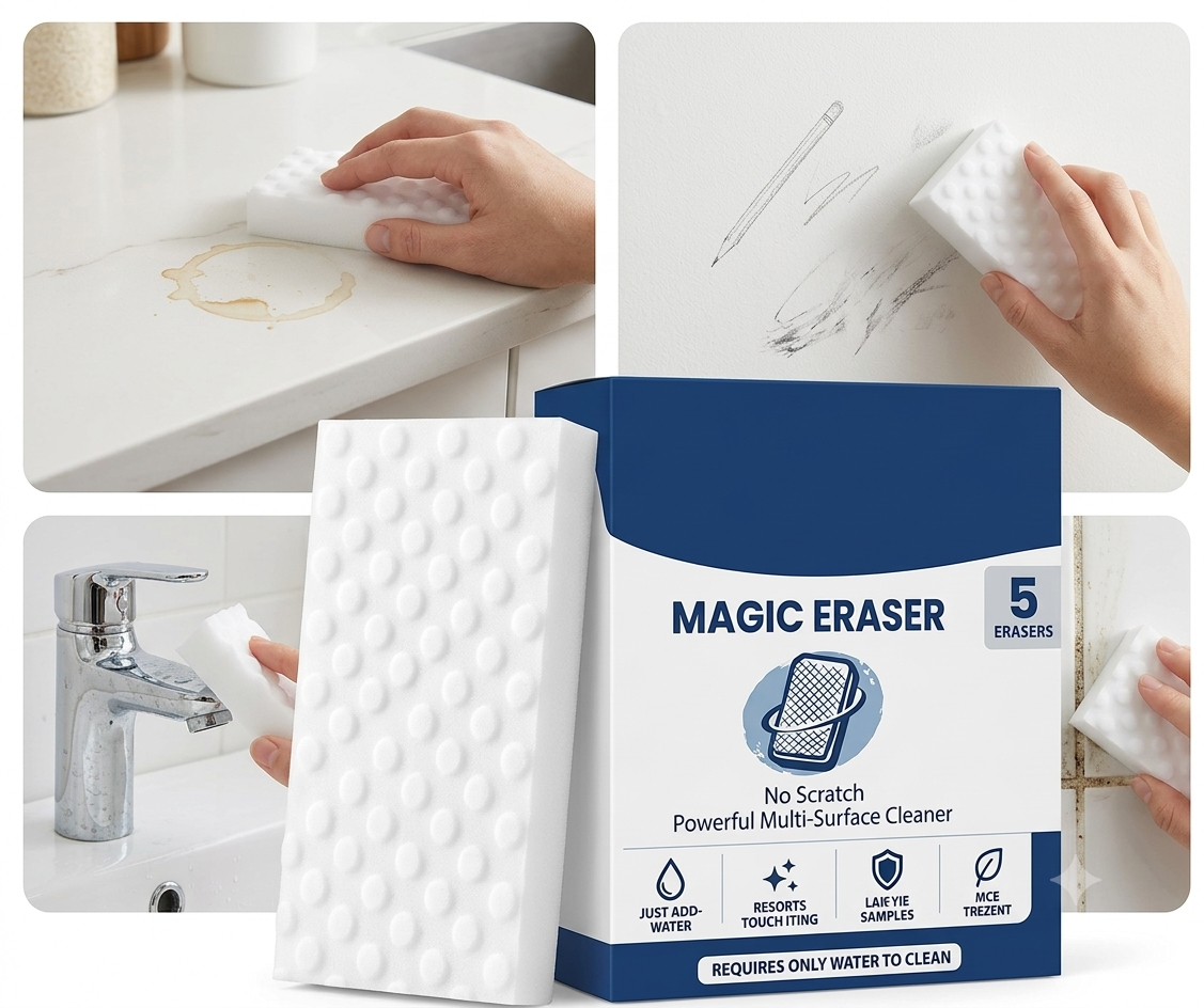Trendova Magic Eraser Pro™ — Multi-Surface Stain & Scuff Removing Sponge