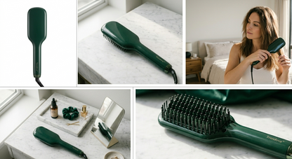 Trendova SilkaBrush Pro – 2-in-1 Tourmaline Ceramic Hair Curler & Straightening Brush | Hair Styling Iron for Home & Salon Use