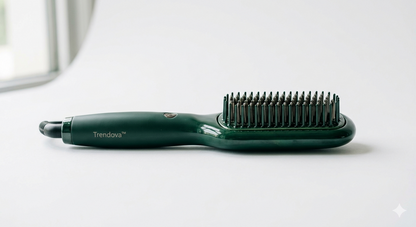 Trendova SilkaBrush Pro – 2-in-1 Tourmaline Ceramic Hair Curler & Straightening Brush | Hair Styling Iron for Home & Salon Use
