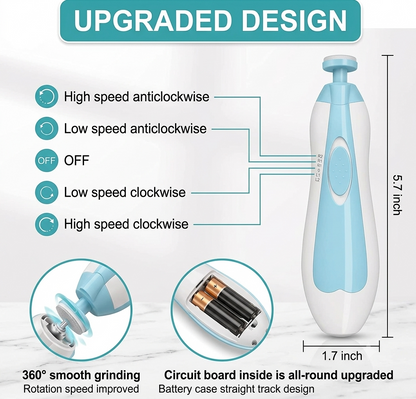 Trendova SoftTrim – Electric Baby Nail Trimmer & Premium Nail Care Kit for Infants