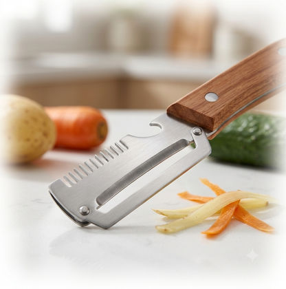 Trendova PeelEdge Pro – 3-in-1 Stainless Steel Vegetable Peeler, Julienne Cutter & Grater