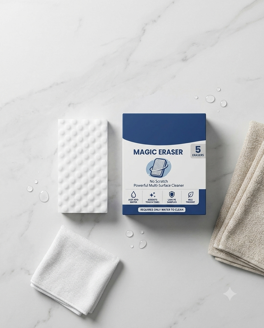 Trendova Magic Eraser Pro™ — Multi-Surface Stain & Scuff Removing Sponge