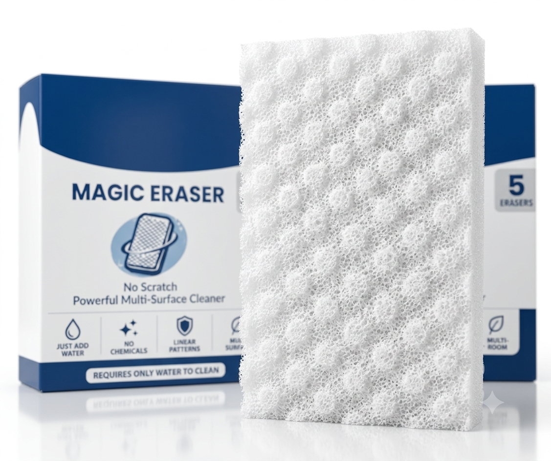 Trendova Magic Eraser Pro™ — Multi-Surface Stain & Scuff Removing Sponge