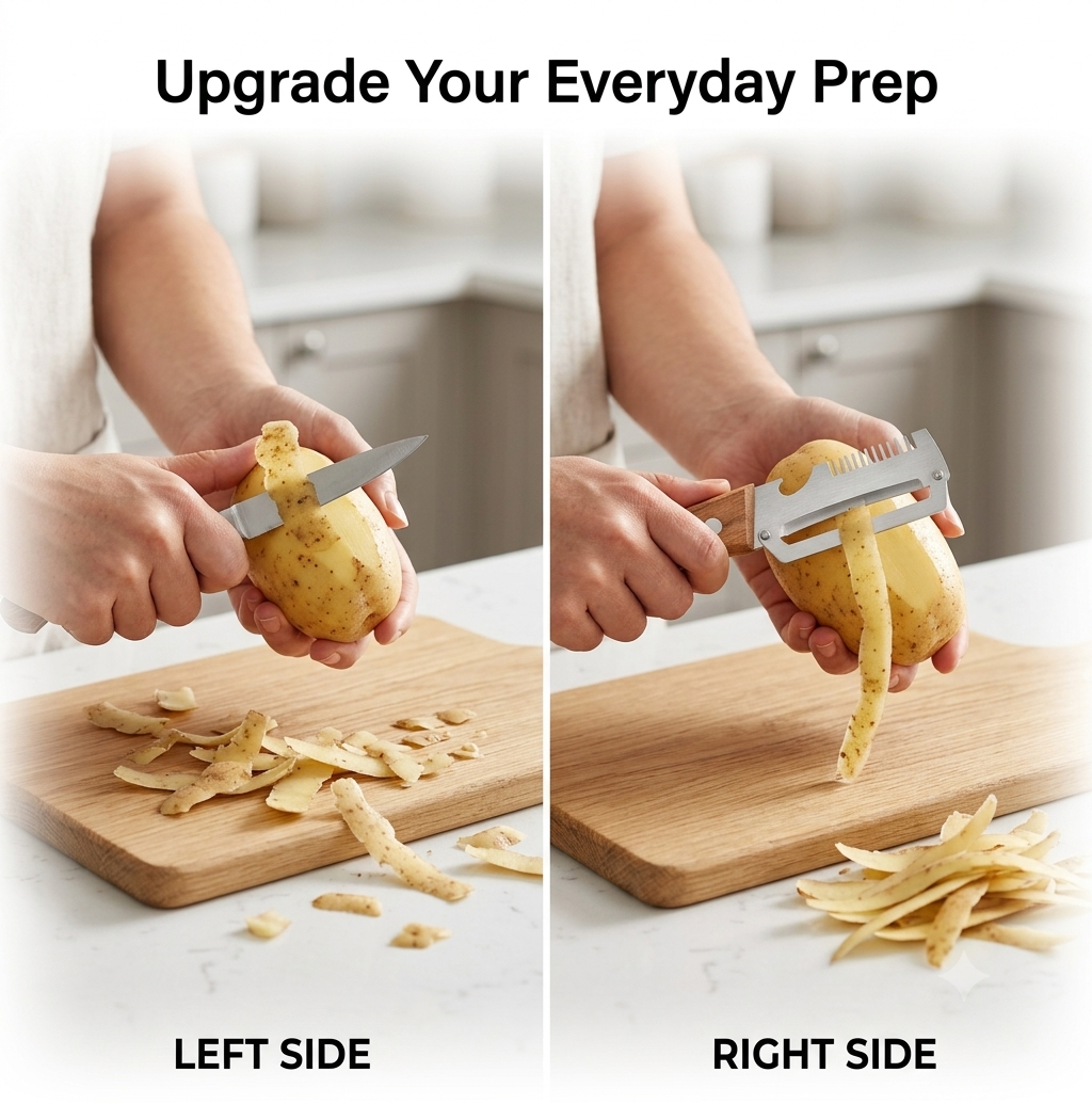 Trendova PeelEdge Pro – 3-in-1 Stainless Steel Vegetable Peeler, Julienne Cutter & Grater