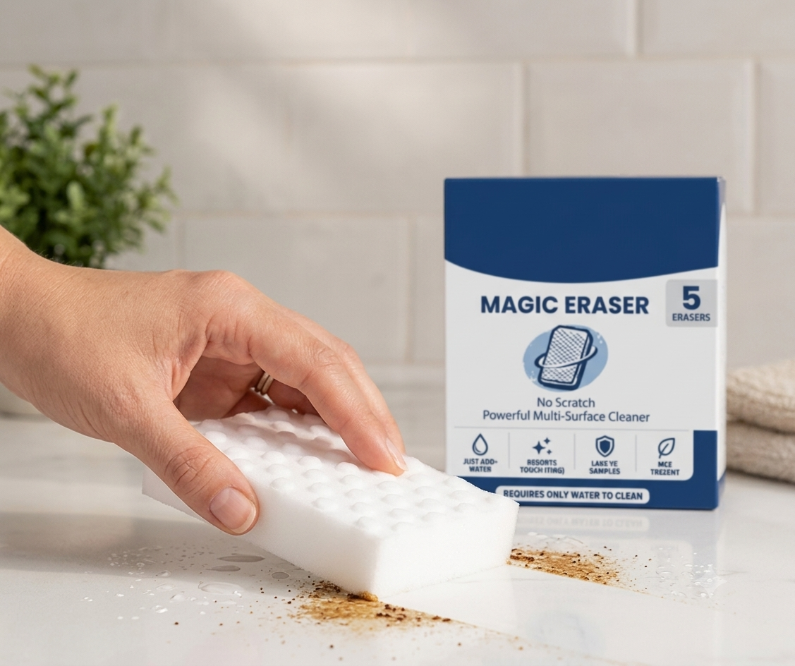 Trendova Magic Eraser Pro™ — Multi-Surface Stain & Scuff Removing Sponge