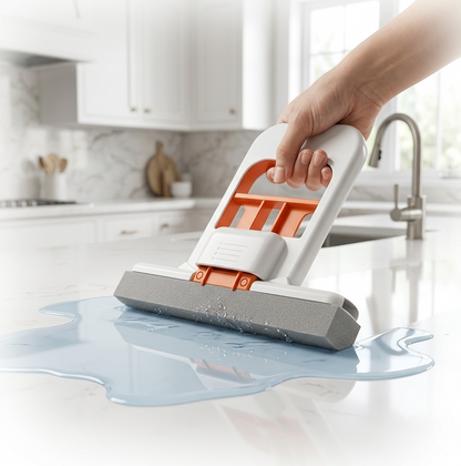 Trendova AquaSwipe Pro – Mini Foldable Mop for Kitchen | Self-Squeeze Sponge Mop
