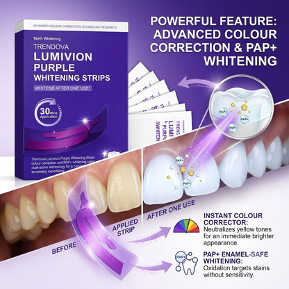 Trendova PurpleGlow Teeth Whitening Strips (Pack of 7) – Purple Corrector Strips for Instant Whiter Smile