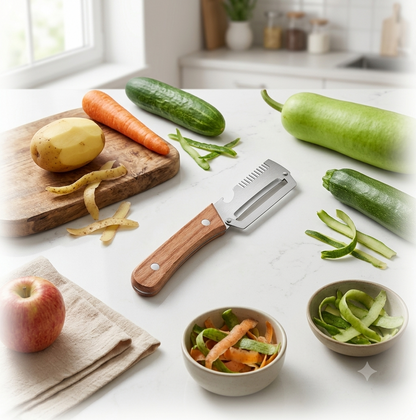 Trendova PeelEdge Pro – 3-in-1 Stainless Steel Vegetable Peeler, Julienne Cutter & Grater